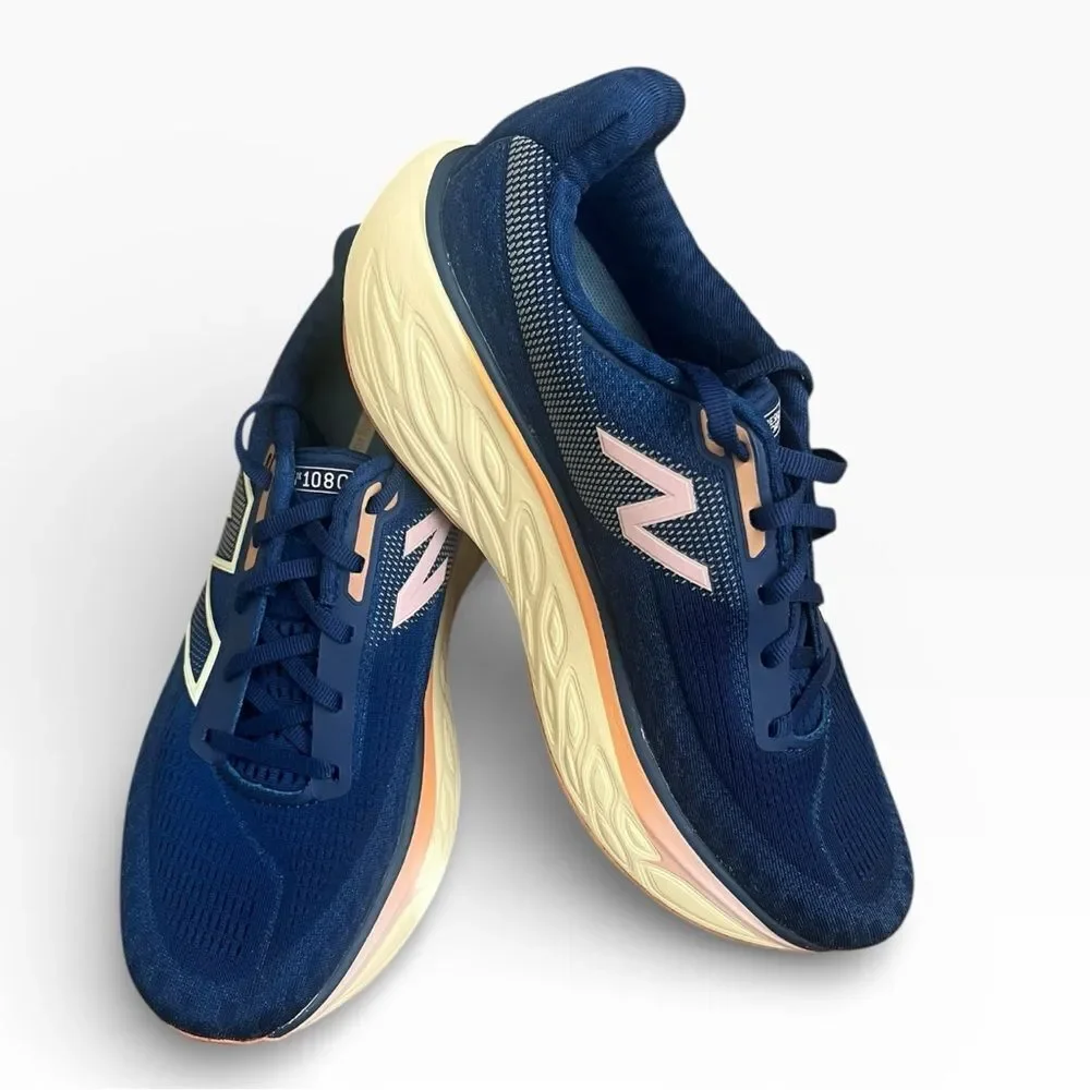 New Balance Women's Navy and Peach Athletic Shoes - Picture 6 of 9